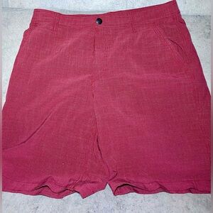 G. H. Bass Mens Red Checkerboard Shorts 34 inch Lightweight‎ Golf Walking Casual